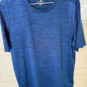 Men's Blue w/ black flakes lightweight fabric golf shirt